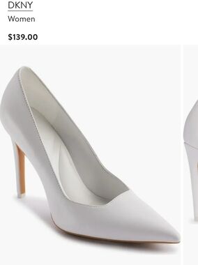 DKNY Mickel Pointed Toe Pump in White